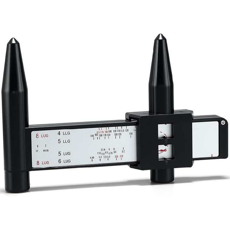 Kingdder 2 Pcs Wheel Stud Rim Bolt Pattern Measuring Tool PCD Ruler Wheel PCD Gauge Lug Bolt Pattern Gauge For 4 5 6 8 Holes Sliding Caliper 1