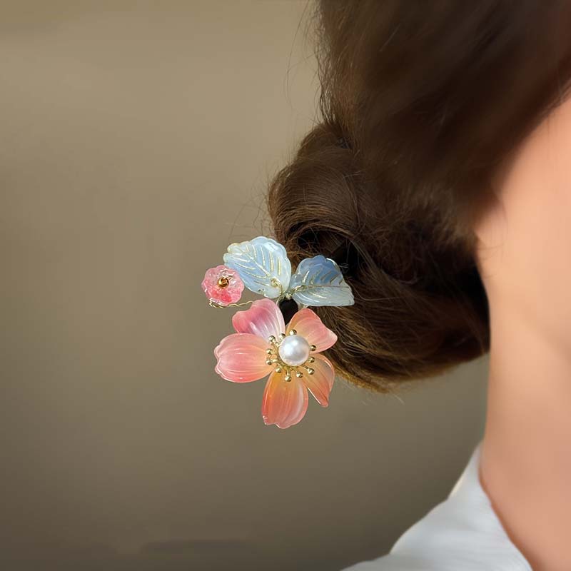New Chinese Style Flower Wooden Hair Sticks For Women Classic Petal Leaf Chopsticks Buns Hair Pins Hair Ornaments