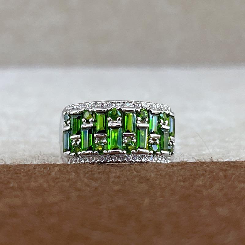 Sace Gems 925 Sterling Silver Certified Natural Diopside Rings for Women Engagement Cocktail Party Fine Jewelry Gift