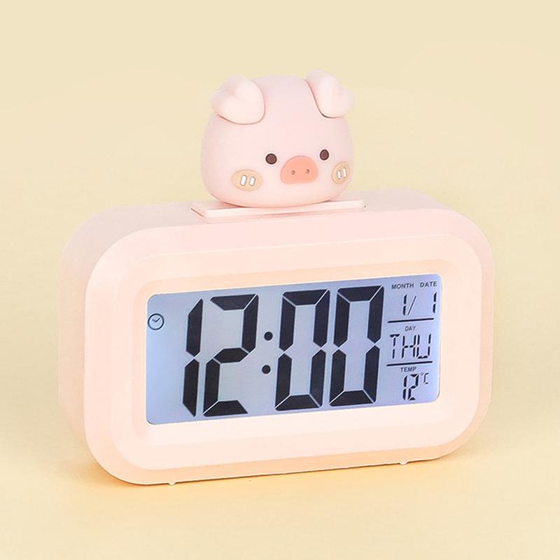 Multifunctional Digital Alarm Clock Electronic Digital Alarm Screen Desktop Clock Date Temperature Display With Night Lighting