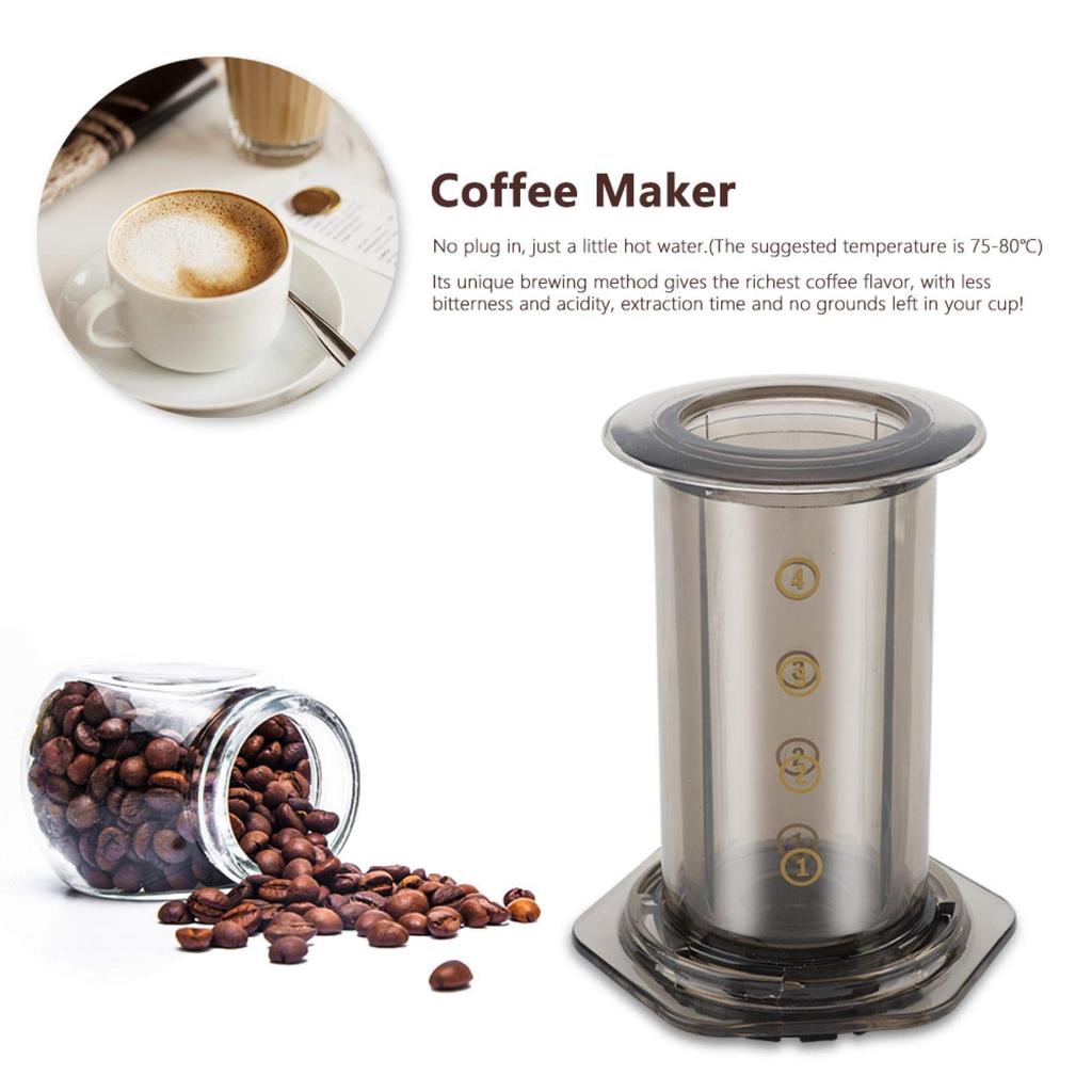 Asixxsix Aeropress Coffee and Espresso Machine, Espresso Coffee Maker Kit with Mini Grinder and Filter Paper for Quickly Prepare Delicious Coffee