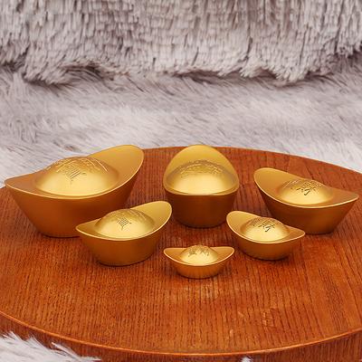 3/6/9pcs Alloy Material Simulated Gold Ingot Desktop Decoration Ornaments Home Decoration Props and Ornaments