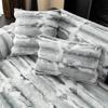1 Pc Rabbit Plush Sofa Towel Non-Slip Design Sofa Cushion Warm In Fall And Winter, Hand Towel Removable Washable Couch Cover