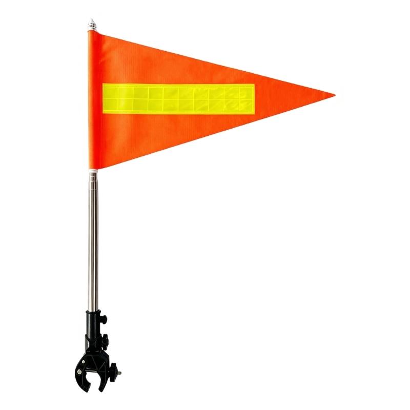 Reflective Golf Cart Flag with Extendable Mast, Fast Mount Base and Bright Marker for Outdoor Visibility Travel