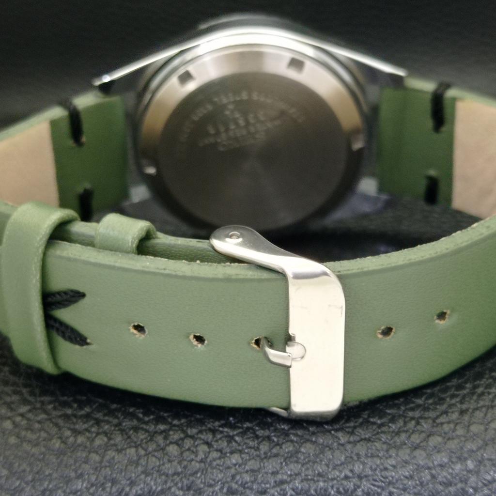 REFURBISHED JAPAN MADE SEIKO 5 AUTOMATIC MENS WATCH GREEN DIAL CUSTOM a440022-2 QV90-a440022