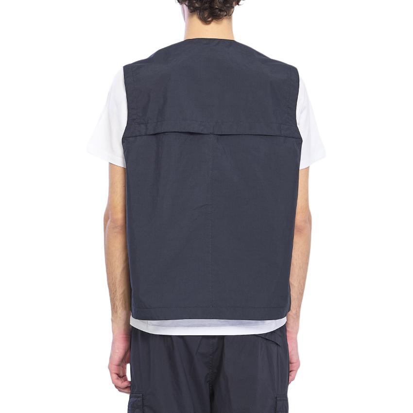 STONE ISLAND Solid Color V-Neck Zipper Loose Sleeveless Vest Men Vests L1S15G100005S0354-V0020