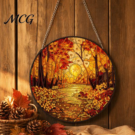 Sparkly Window Hanging Decoration Diamond Art Suncatcher Kit, DIY Sun Catcher Craft Home Decor Acrylic Decoration, Faux Project for Adults 5D