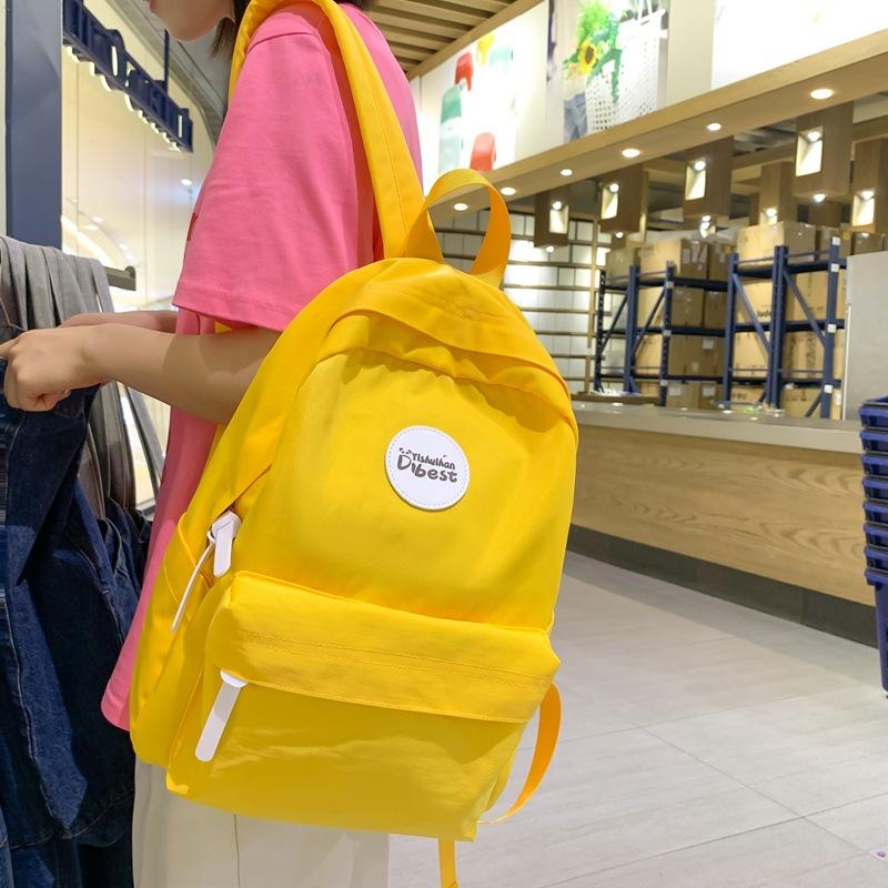 Women's Schoolbag Lightweight Backpack College Style High School Student Solid Color Backpack