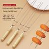 ZISIZ BBQ Wooden Handle Skewer & Fork Set