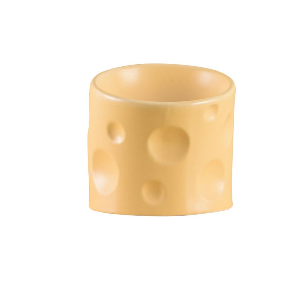 

Керамическая миска для питомца в форме сыра, нескользящая, приподнятая миска для кошки, наклонная миска для еды, кормление питомца Slanted