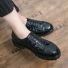 Luxury Brand Crocodile Pattern Lace-Up Oxford Shoes Thick Sole Black Business Moccasin High Quality Designer Men Shoes Sneakers