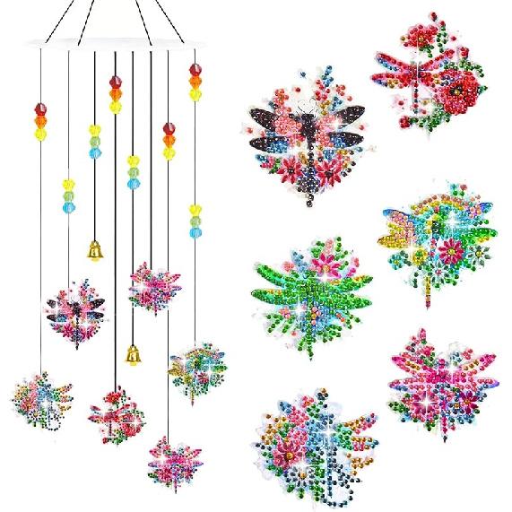

Общий набор для самостоятельной точечной алмазной живописи, подвеска-колокольчик, трехмерные ловцы солнца, картины с точечной алмазной росписью, подвесные украшения, для весеннего сада #21-Dragonfly