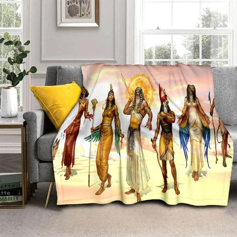Pharaoh Egyptian Mythology Hieroglyphics Blanket,Soft Throw Blanket for Home Bedroom Bed Sofa Picnic Travel Office Cover Blanket