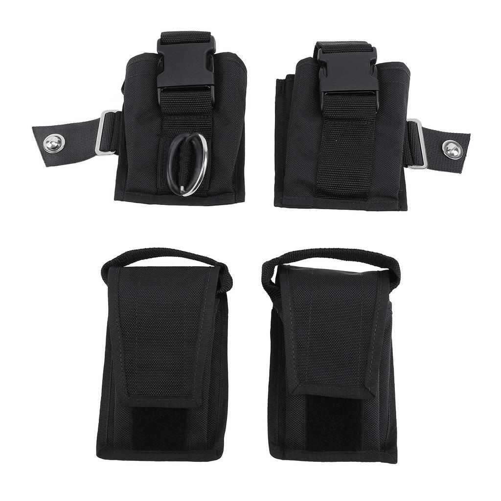 2PCS Scuba Weight Pocket with Quick Release Buckle Nylon Diver Weight Belt Bag Pouch for BCD Diving