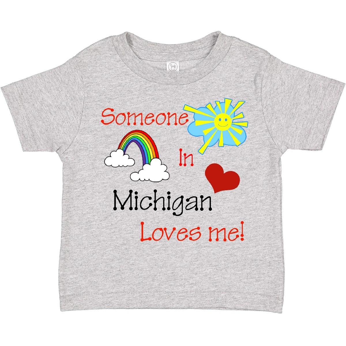 Inktastic Someone In Michigan Loves Me! Toddler T-Shirt Love State Sunshine Sun 100