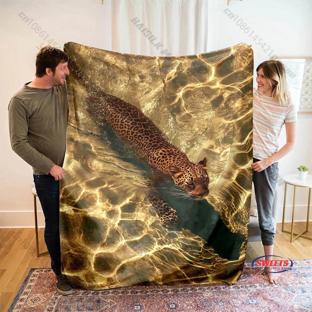 3D Art Style Tiger Print Blanket Warm Soft and Comfortable Home Travel Blanket Sofa Bedding Cover Blankets Gifts Fast Shipping