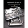 HANDUNYOU Extra Thick Deep Rectangular Stainless Steel Tray