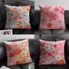 Cherry Blossoms Japanese Style Cushion Cover Natural Linen Organic Fabric Double-Sided Printing Sofa Home Decor Gift Pillow Case