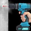 21V Electric Drill Cordless Powerful Multifunction Variable Speed Impact Driver with 27Pcs Accessories