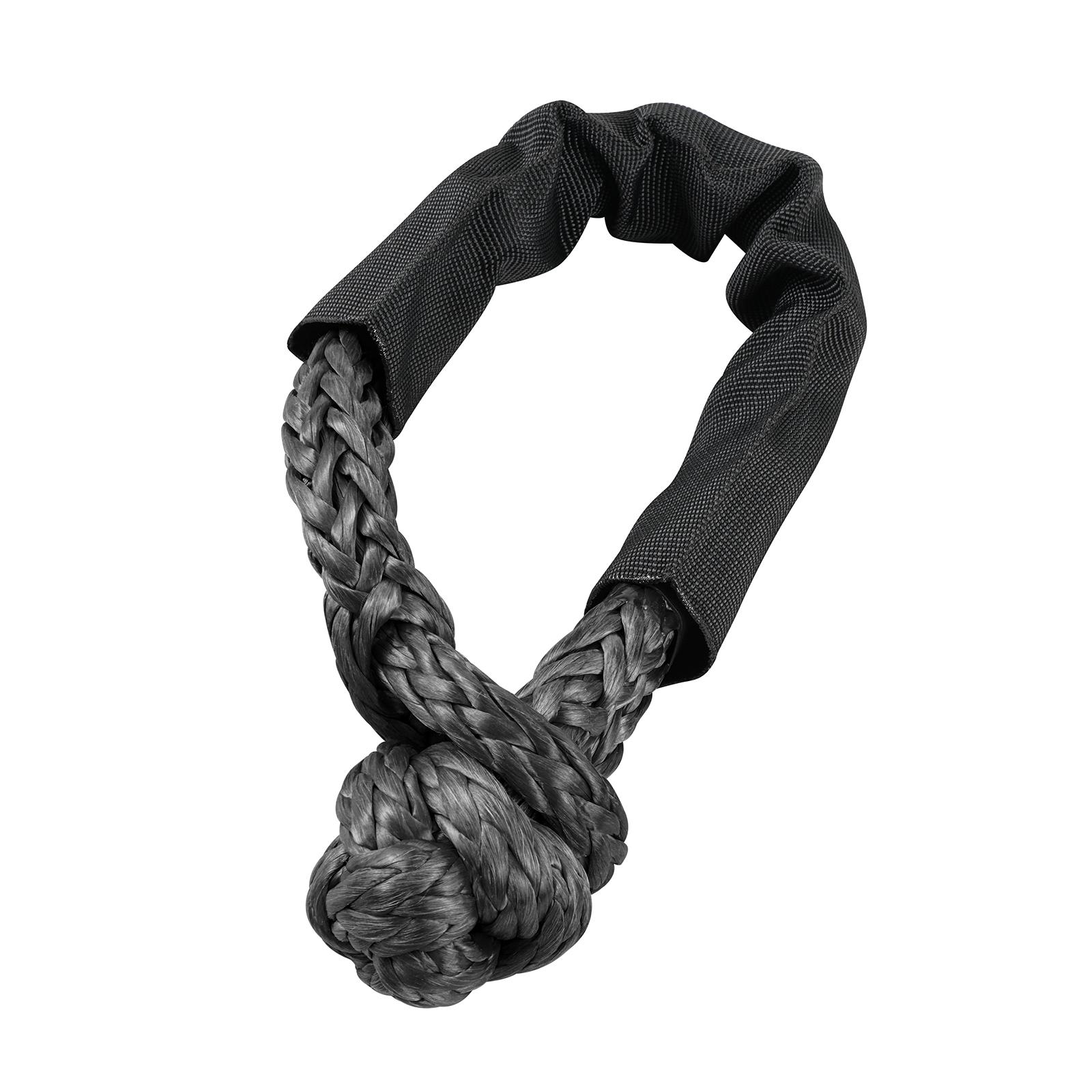 BEVINSEE Recovery Ring Soft Shackle 30000kg/66000lb Heavy Duty Tow Strap Winch Rope for Jeep ATV UTV SUV Truck Off Road Recovery Black Shackle
