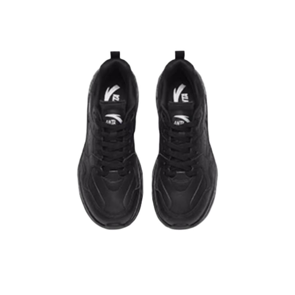 Anta Simple Comfortable Wear-Resistant Waterproof Low-Top Casual Shoes Men Sneaker Black Silver 912538806-5