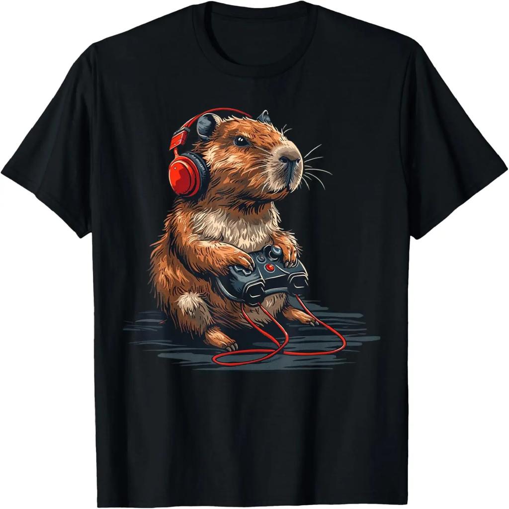 Gamer Capybara_ Retro Fun Capy Playing Video Games Capybara T-Shirt