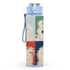 1PC Cute Puppy Dogs Color Block Portrait Art 750ml Color Plastic Sports Water Bottle Leakproof Flip Straw Lid Suitable for Sports Office Home Use