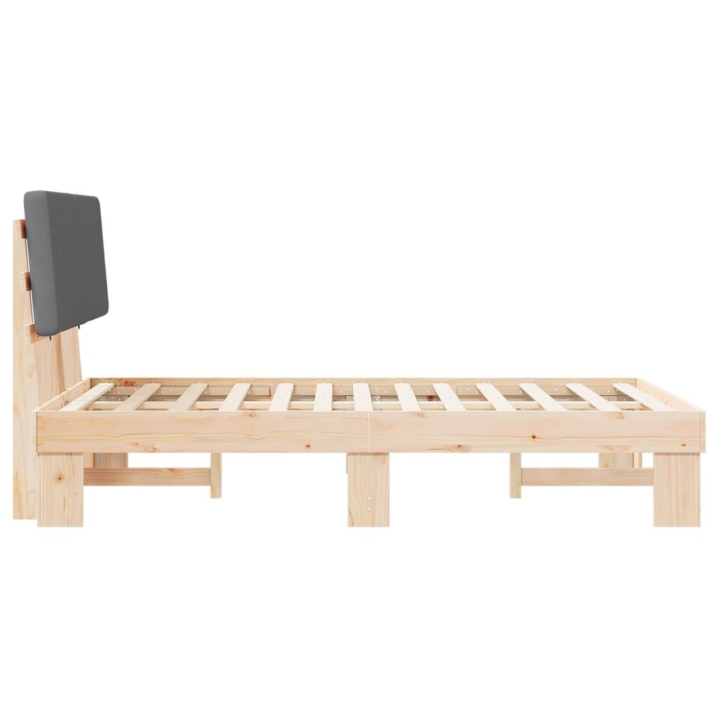 Bed Frame with Padded Headboard Dark Grey 120 x 200 cm