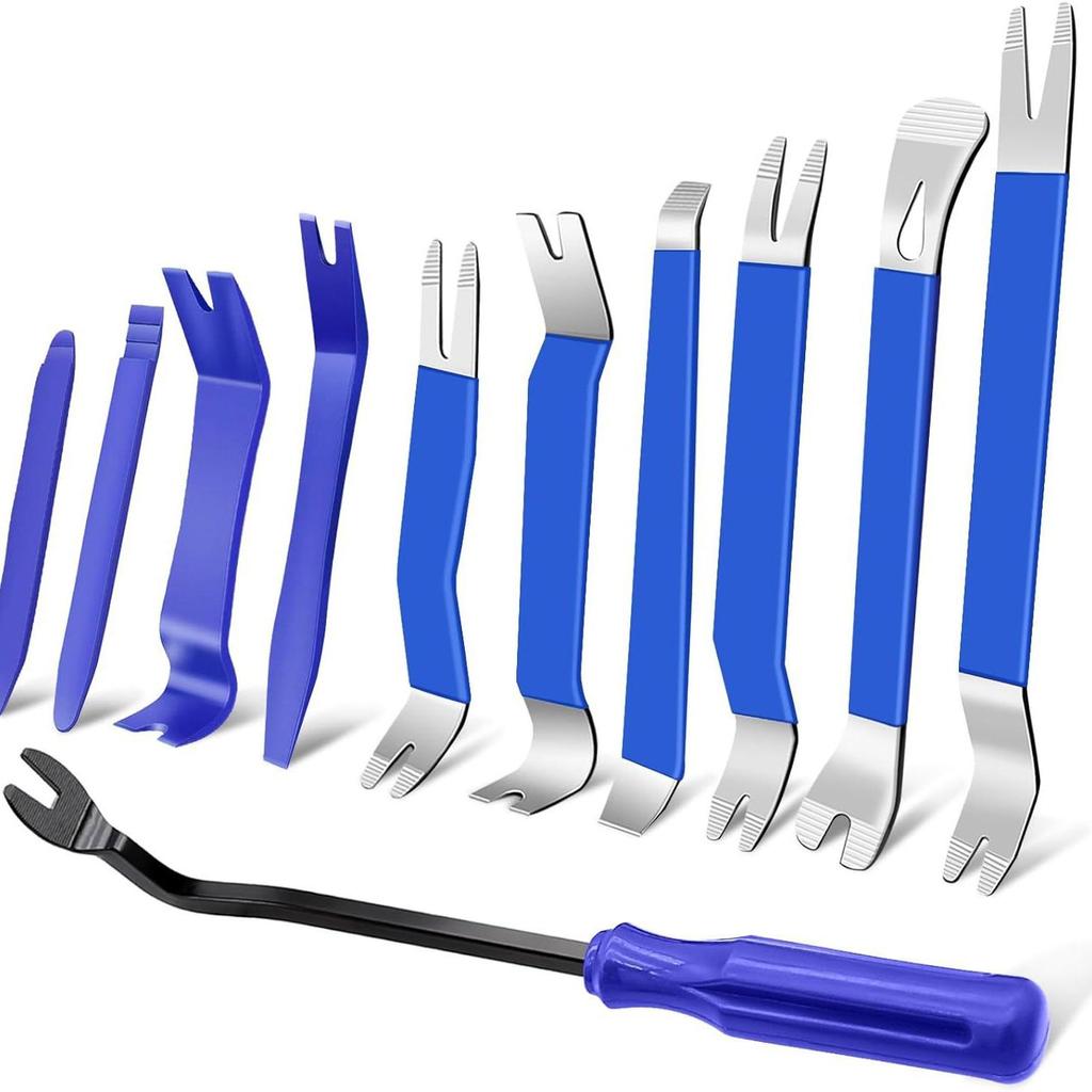 Stainless Steel and Plastic Car Door Panel Pry Tool Set - 6/7/11 Pieces