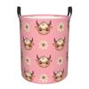 Cute Baby Highland Cows Laundry Basket Collapsible Clothes Toy Hamper Storage Bin for Kids Nursery