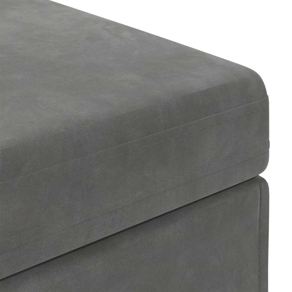 Stool Dark Grey 61 X 41 X 40 Cm Velvet and Engineered Wood