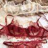 French Underwear Set Sexy Lace Flowers Embroidery Bra Set Women Intimates Summer Ultra Thin Breathable Bralette Lingerie Panties