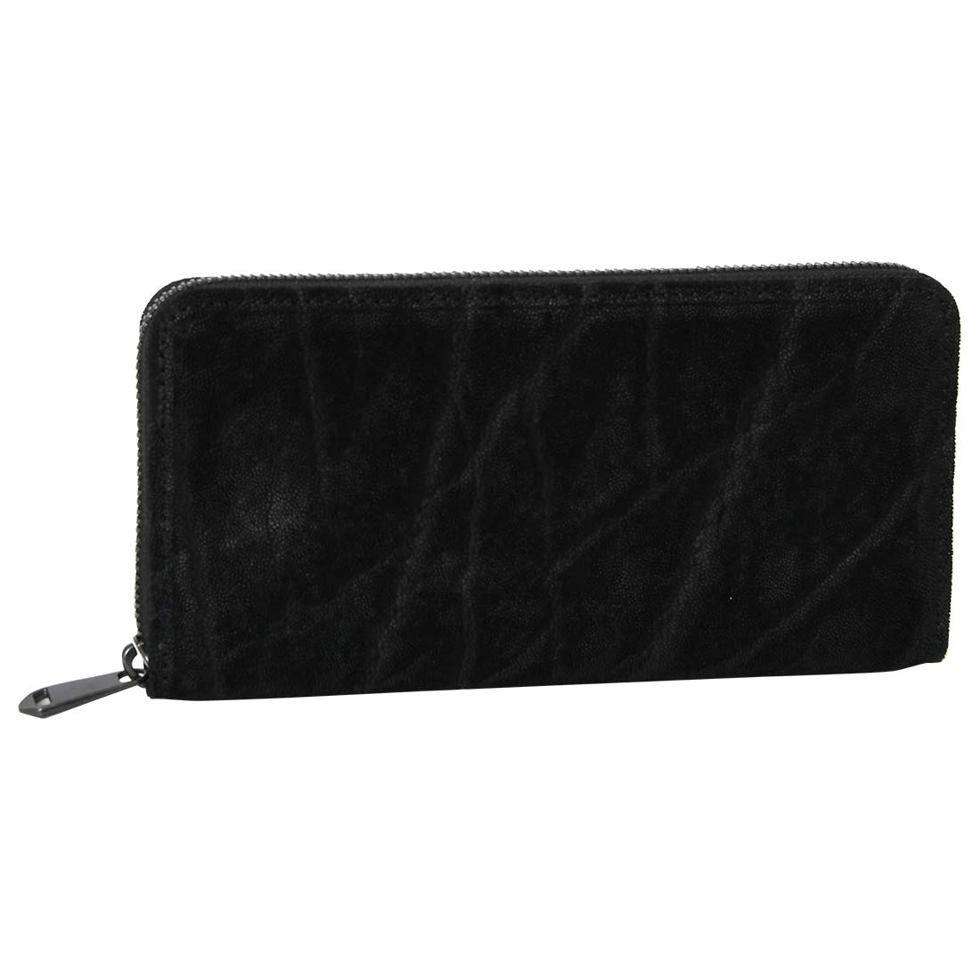 

Made in Japan Elephant Leather Long Wallet Round Zipper Large Capacity Slim Black [Zoo] ZLW-101 Men s чорний
