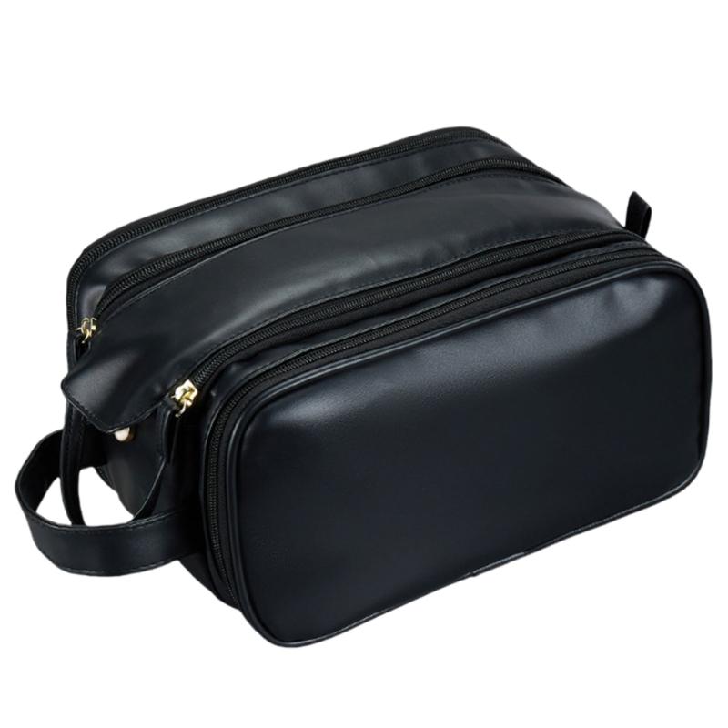 Spacious Multi Functional Travel Makeup Case Waterproof Storage Toiletry Bag For Women PU Leather Handbag