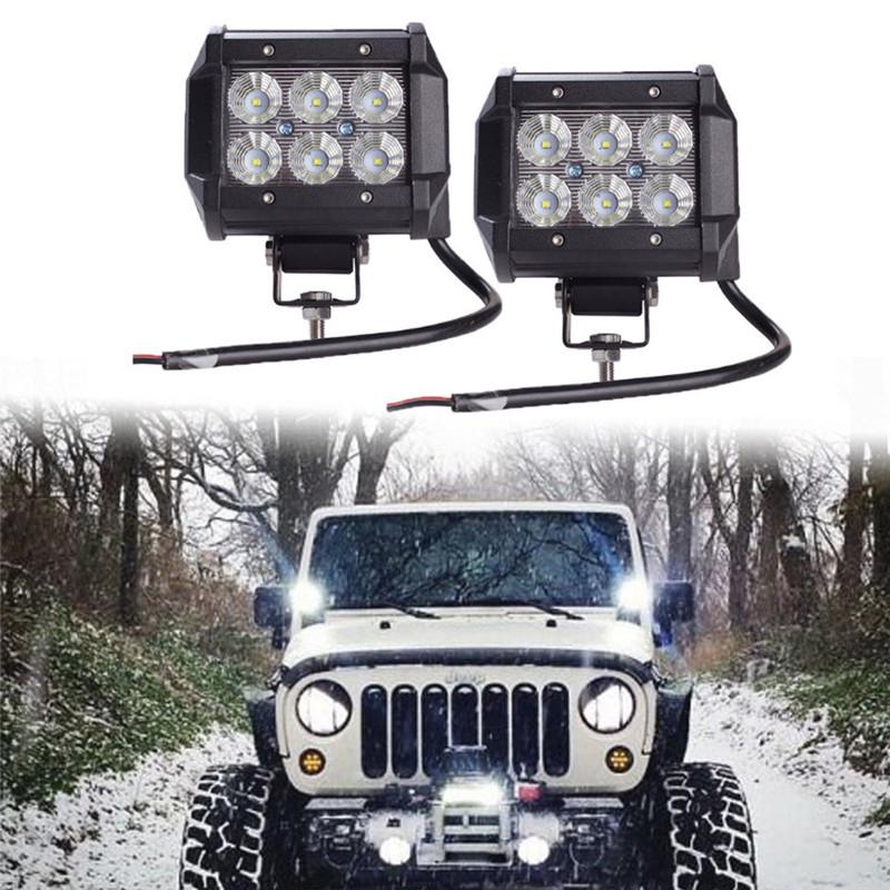 18W Led Work Light 4Wd Offroad Spot Fog Atv Suv Ute Driving Lamp For Jeep