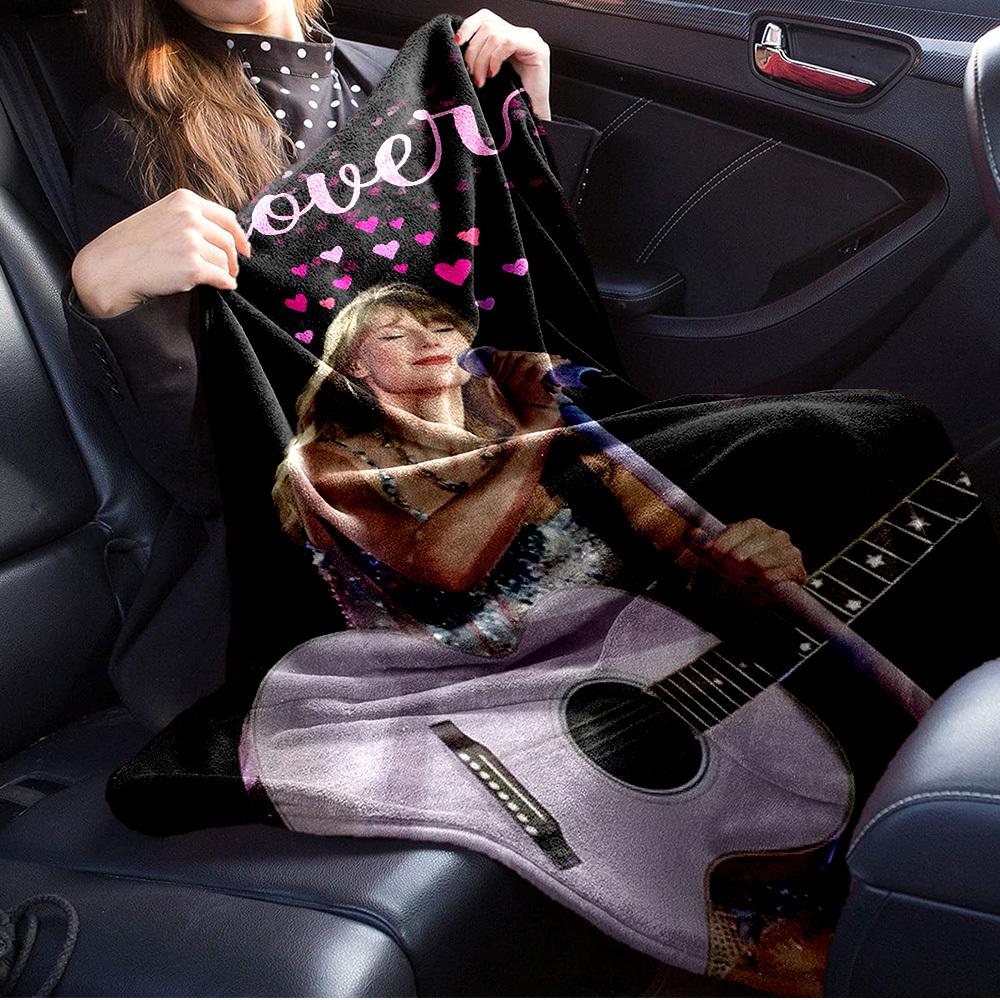 1pc Taylor Swift Print Flannel Blanket -Suitable for All Seasons, Perfect for Home, Travel, or Camping - 061308
