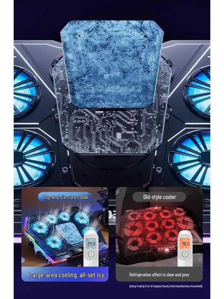Premium Dual-System Gaming Laptop Cooler with Semiconductor Fan