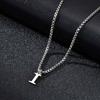 Simple A-Z Letter Necklace for Men Waterproof Stainless Steel 26 Letters Pendant Necklace Men’s Minimal Initial Necklace