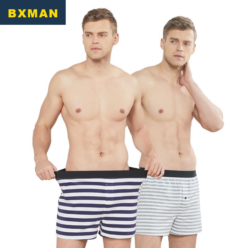 

BXMAN Мужские хлопковые трикотажные боксеры-брифы свободного кроя, 2 шт. 2XL