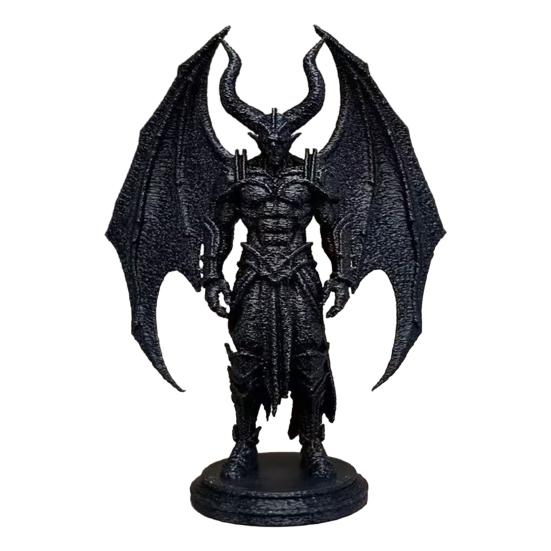 Demon Angel Statue with Wings 3D Armor And Printed