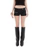 Hilda Studded Micro Leather Shorts [Black]