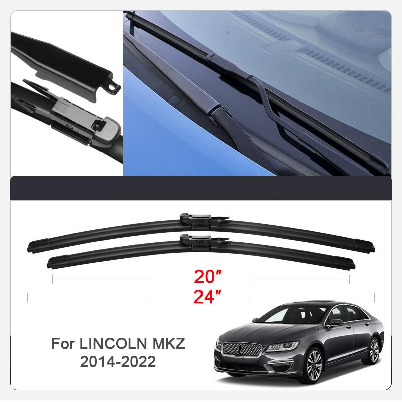 2PCS Car Blade Windshield Rubber Wiper For LINCOLN CONTINENTAL CORSAIR MKC MKS MKX MKZ NAUTILUS NAVIGATOR AutoCleaning Accessory