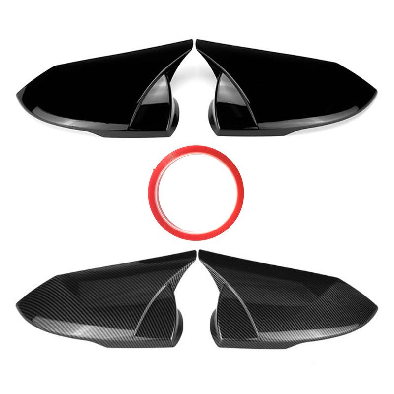 Carbon Fiber Rearview Mirror Cover for 2021 Elantra - Glossy Black Finish