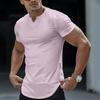 T-shirt da uomo a maniche corte con scollo a V Casual Slim Fit Basic Top Morbido Comodo Leggero