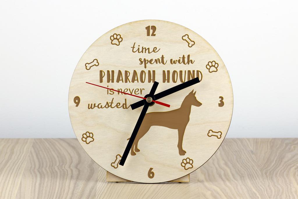 Pharaoh Hound, Kelb tal-Fenek – Clock with dog, wooden clock with engraving | Art-Dog