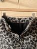 Minigonna da Donna Taglie Forti a Vita Alta con Stampa Leopardo e Linea ad A in Lana d'Agnello - Snellente e Sexy per Autunno/Inverno