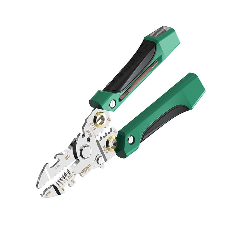 Multifunctional Wire Stripper Tool - Electrical Test Pen Cable Cutter Crimper Tester For Electrician зелёный
