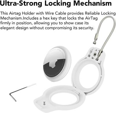 Cover for Apple Airtag Case with Wire Cable Hard PC Anti-scratch Sleeve for Keychain Luggage GPS Tracker Accessories iTag Holder