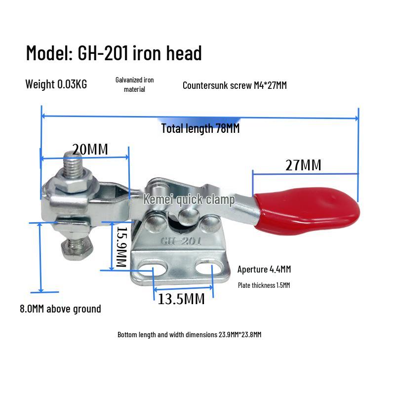 Quick Clamp GH201: Stainless Steel 201A Pliers, 201B Collet, 201C Fixture, 225D Toggle Clamp