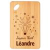 Cutting Board / Appetizer Tray - PLANETEE - Merry Christmas Léandre Deer - Bamboo - Winter Pattern Fir Trees & Flakes - Ideal Gift